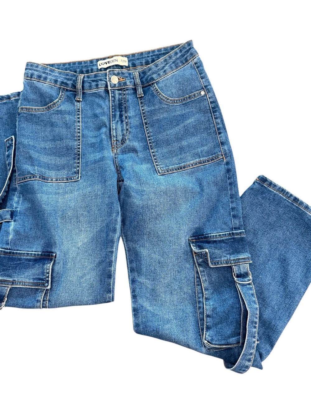 LoveGen Cargo Jeans Utility Denim Y2K Size 7/29
